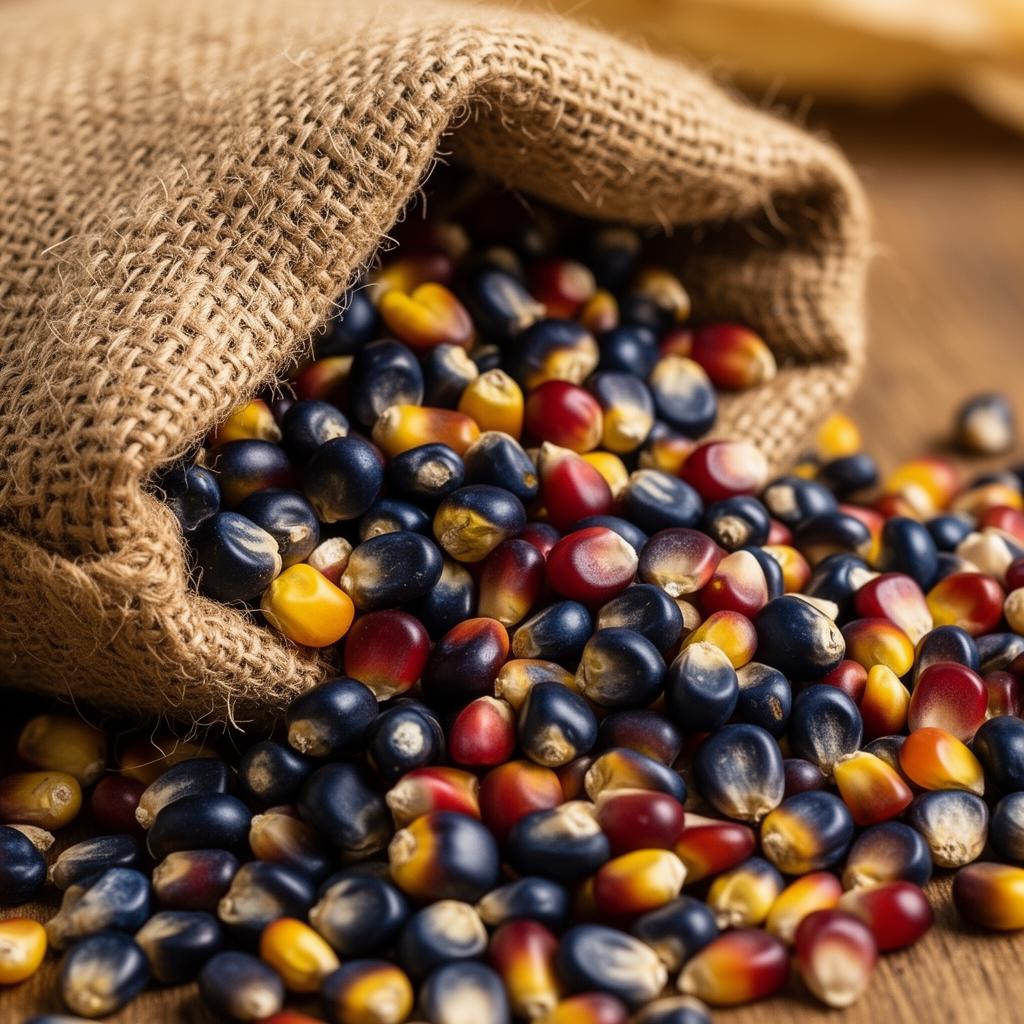 Heirloom corn kernels